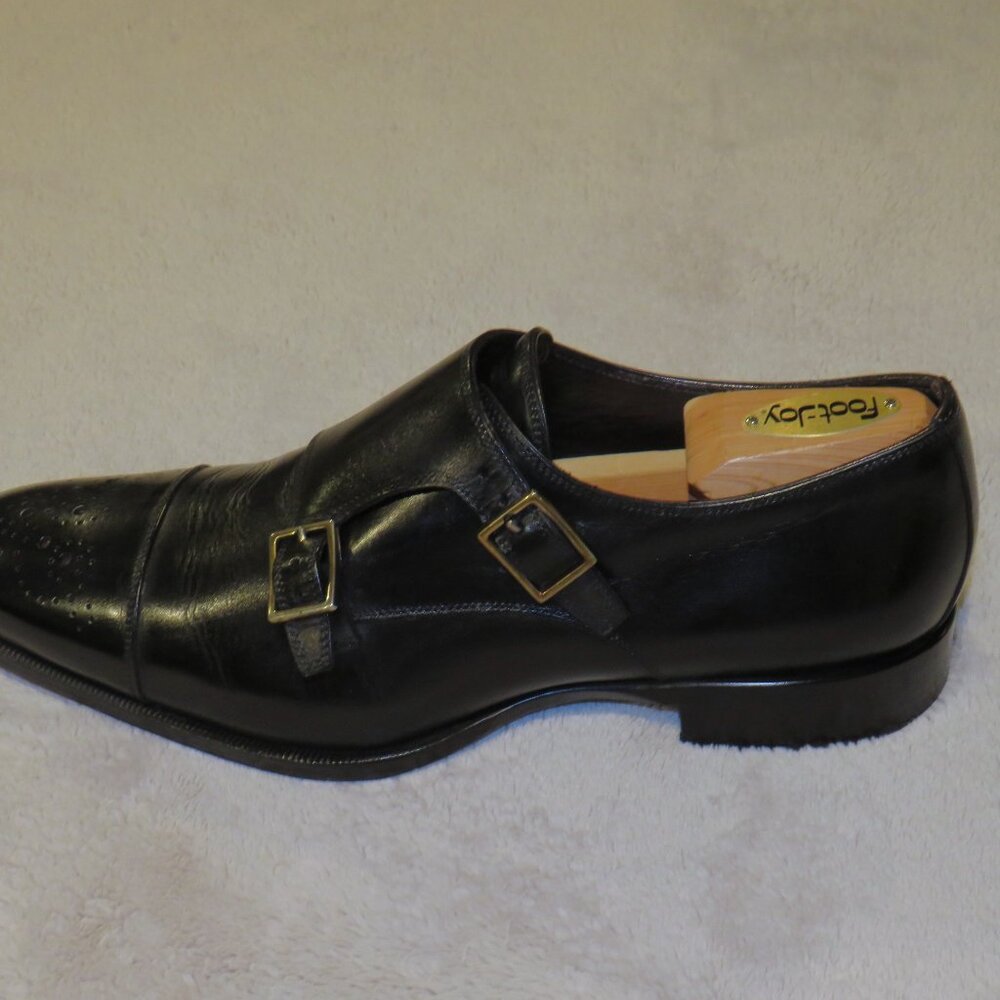 Tom Ford Black Leather Medallion Single Monk Strap Loafers 10 T - Picture 4 of 14